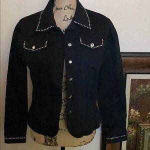 Christine Alexander Black Rhinestone Jacket- New